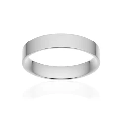 Alliance classique ruban plat confort or 750 blanc poli 4 mm