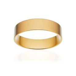 Alliance classique ruban plat confort or 375 jaune brossé 5 mm