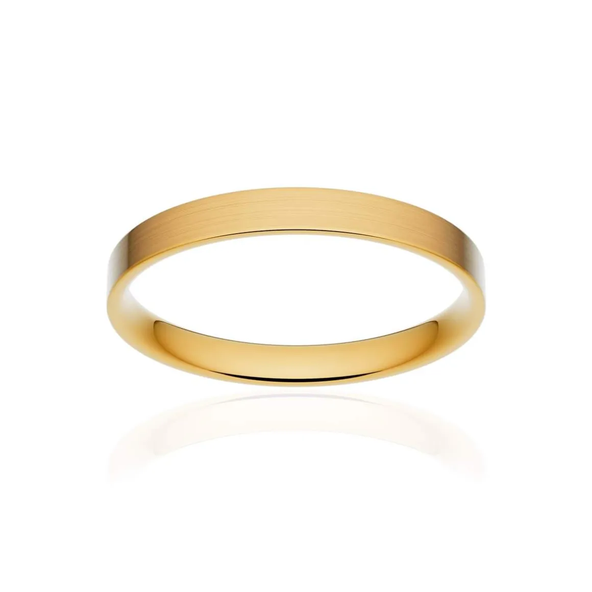 Alliance classique ruban plat confort or 375 jaune brossé 2,5 mm