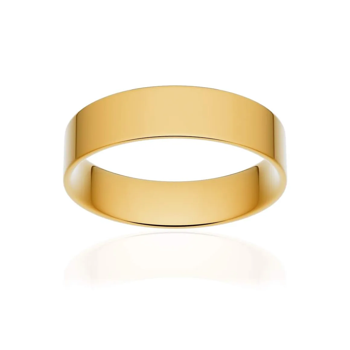 Alliance classique ruban plat confort or 375 jaune poli 5 mm