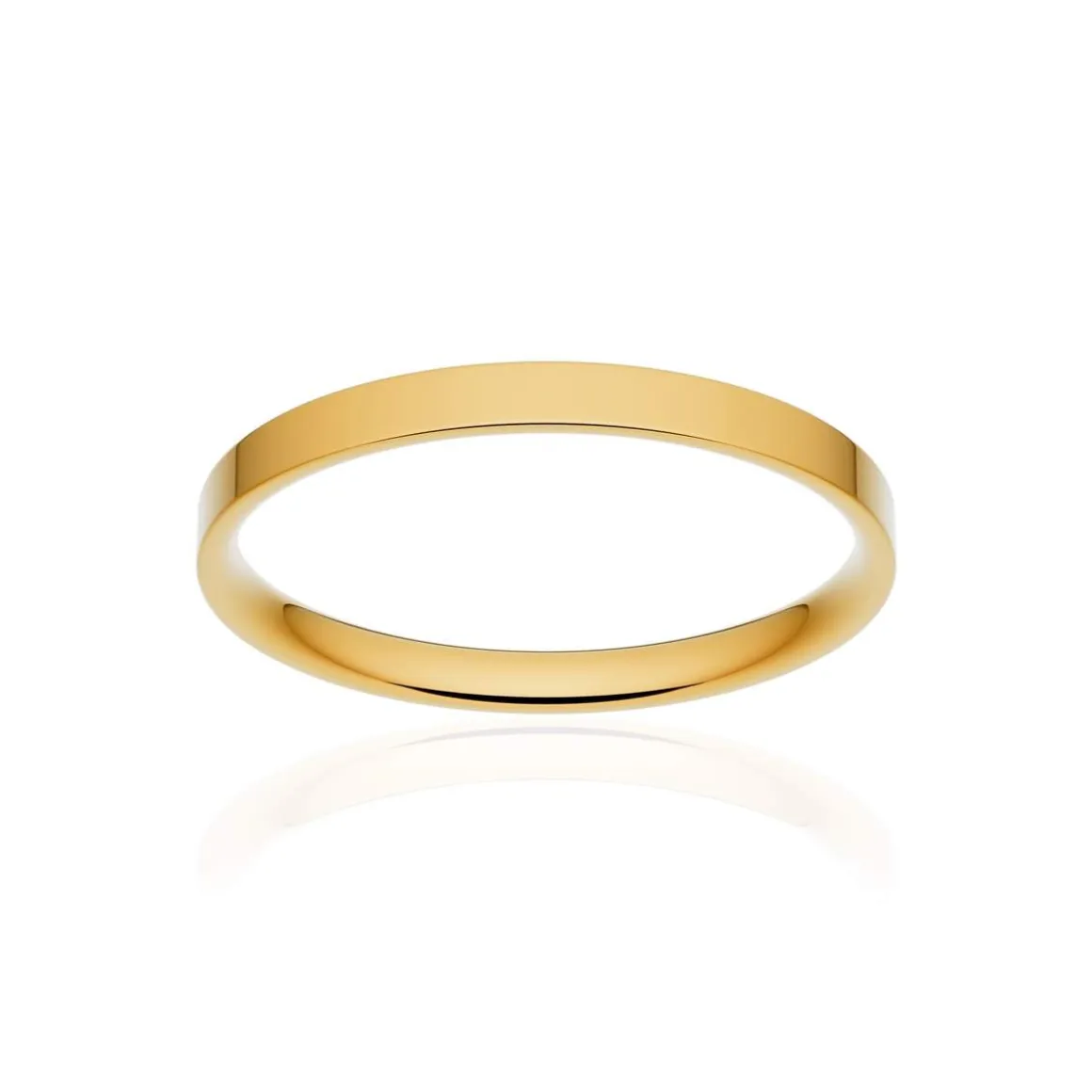 Alliance classique ruban plat confort or 375 jaune poli 2 mm