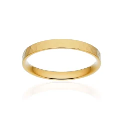 Alliance classique ruban plat confort or 750 jaune martelé 2,5 mm