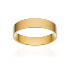 Alliance classique ruban plat confort or 750 jaune brossé 4,5 mm