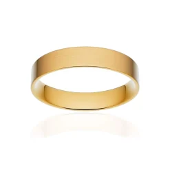 Alliance classique ruban plat confort or 750 jaune brossé 4 mm