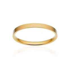 Alliance classique ruban plat confort or 750 jaune brossé 2 mm