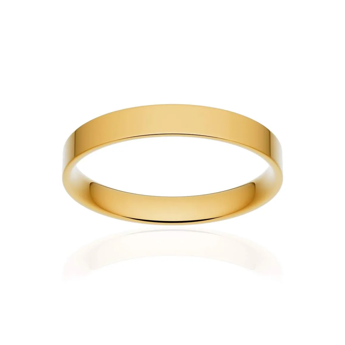 Alliance classique ruban plat confort or 750 jaune poli 3 mm