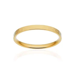 Alliance classique ruban plat confort or 375 jaune martelé 2 mm