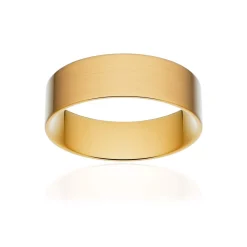 Alliance classique ruban plat confort or 375 jaune brossé 6 mm