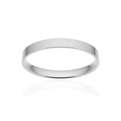 Alliance classique ruban plat confort or 750 blanc poli 2,5 mm