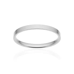 Alliance classique ruban plat confort or 750 blanc poli 2 mm