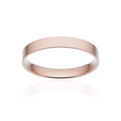 Alliance classique ruban plat confort or 750 rose brossé 3 mm