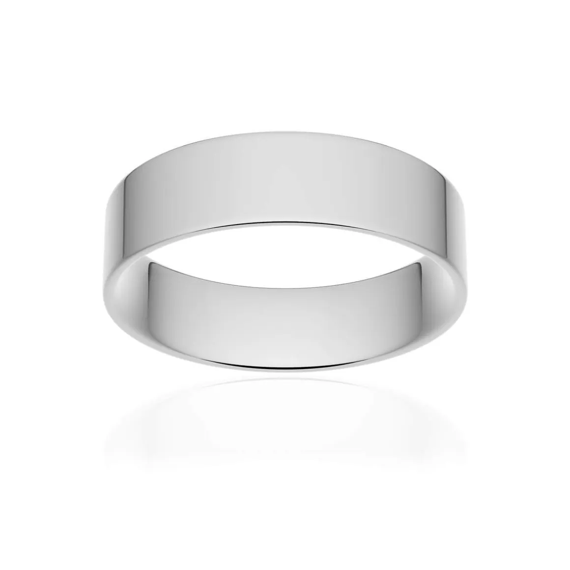 Alliance classique ruban plat confort or 750 blanc poli 5,5 mm