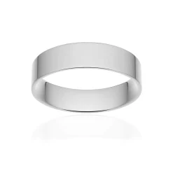 Alliance classique ruban plat confort or 750 blanc poli 5 mm