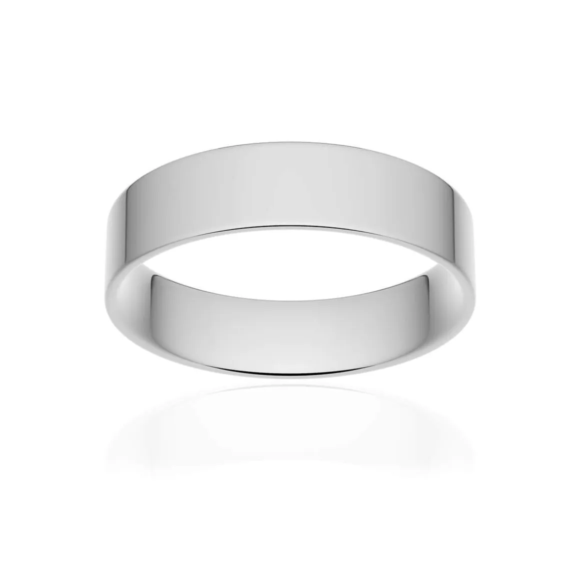 Alliance classique ruban plat confort or 750 blanc poli 5 mm