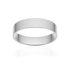 Alliance classique ruban plat confort or 750 blanc poli 4,5 mm