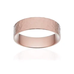 Alliance classique ruban plat confort or 750 rose martelé 5,5 mm