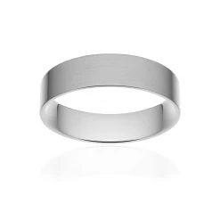 Alliance classique ruban plat confort platine 950 brossé 5 mm