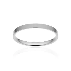 Alliance classique ruban plat confort platine 950 brossé 2 mm