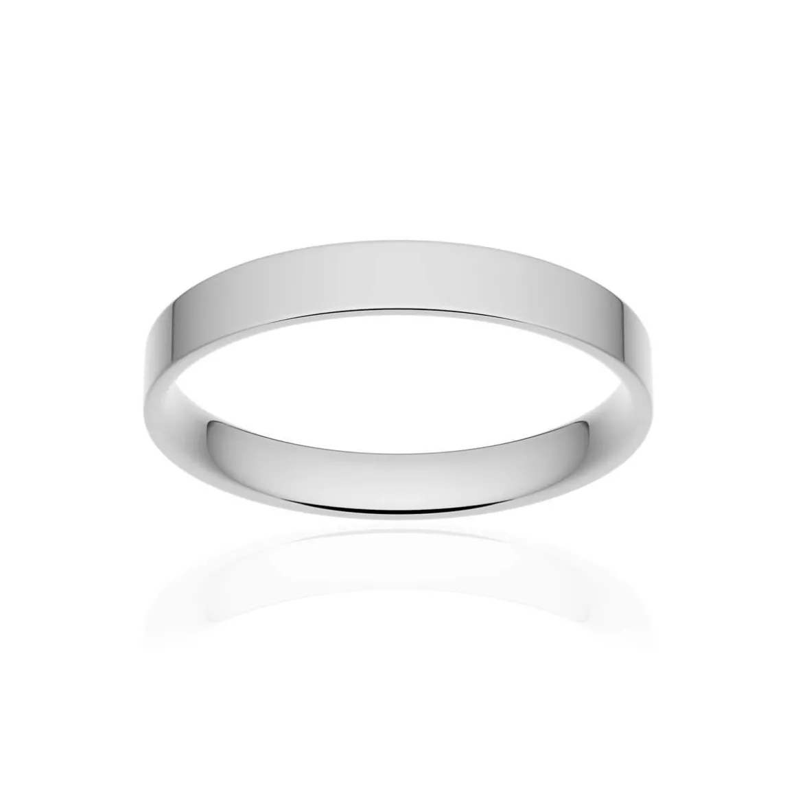 Alliance classique ruban plat confort platine 950 poli 3 mm