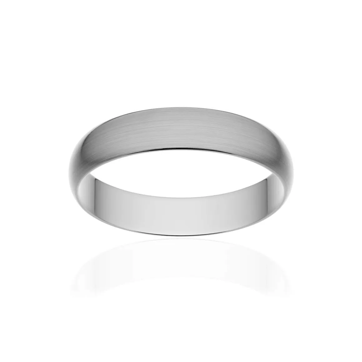 Alliance classique ruban platine 950 brossé 4 mm