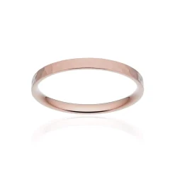Alliance classique ruban plat confort or 750 rose martelé 2 mm