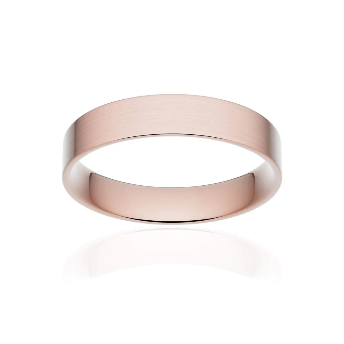 Alliance classique ruban plat confort or 750 rose brossé 4 mm