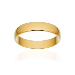 Alliance demi jonc confort or 750 jaune poli 4 mm