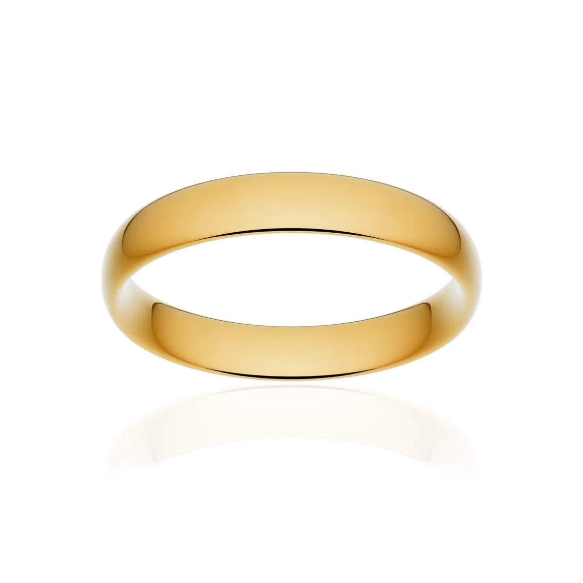 Alliance demi jonc confort or 750 jaune poli 4 mm
