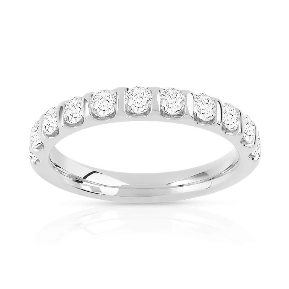 Alliance demi-tour or 750 blanc diamant