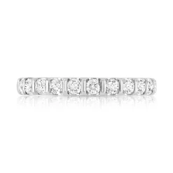 Alliance demi-tour or 750 blanc diamant