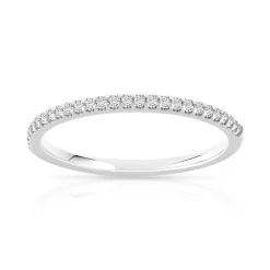 Alliance demi-tour or 750 blanc diamants synthetique 0.15 carat