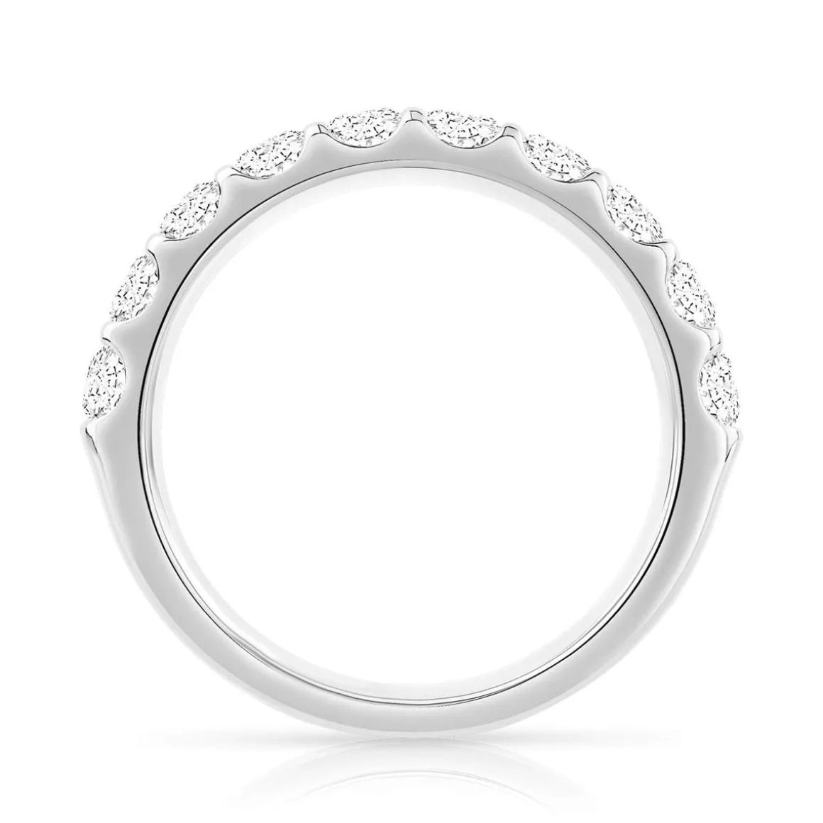 Alliance demi-tour or 750 blanc diamant HSI