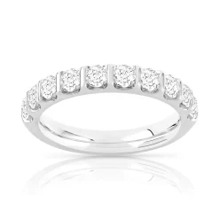 Alliance demi-tour or 750 blanc diamant HSI
