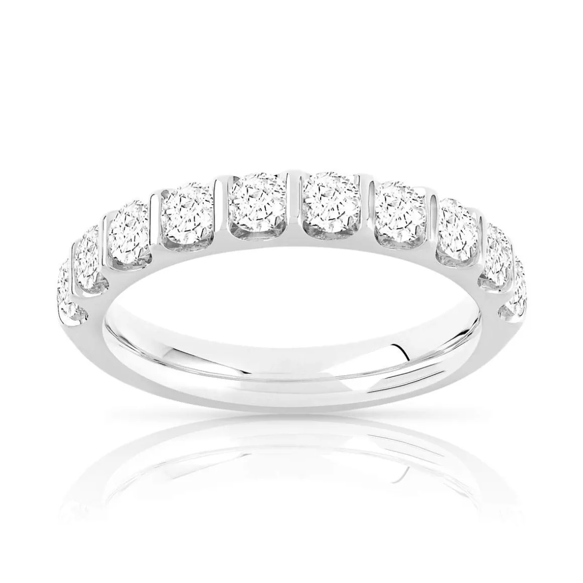 Alliance demi-tour or 750 blanc diamant HSI