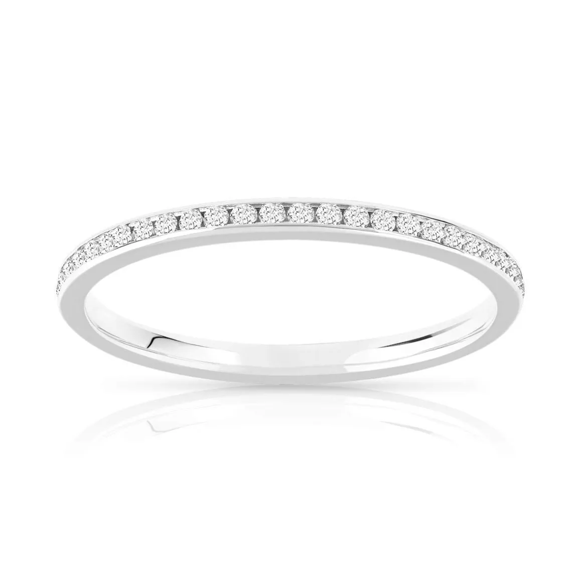 Alliance demi-tour or 750 blanc diamant H/SI