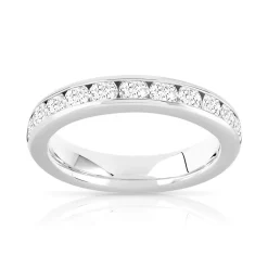 Alliance demi-tour or 750 blanc diamant