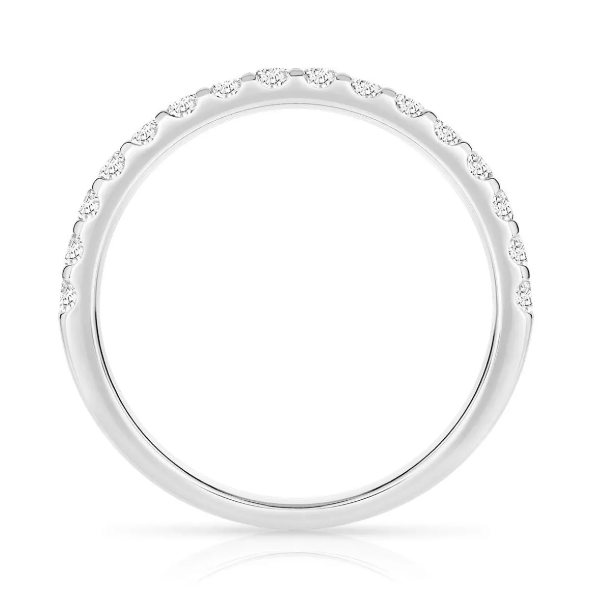 Alliance demi-tour or 750 blanc diamants synthétiques 0.50 ct.
