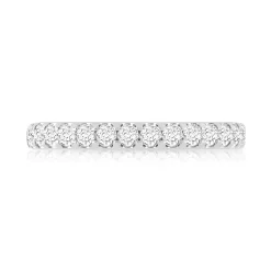 Alliance demi-tour or 750 blanc diamants synthétiques 0.50 ct.