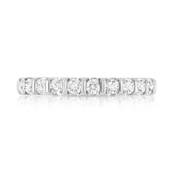 Alliance demi-tour or 750 blanc diamant H/SI
