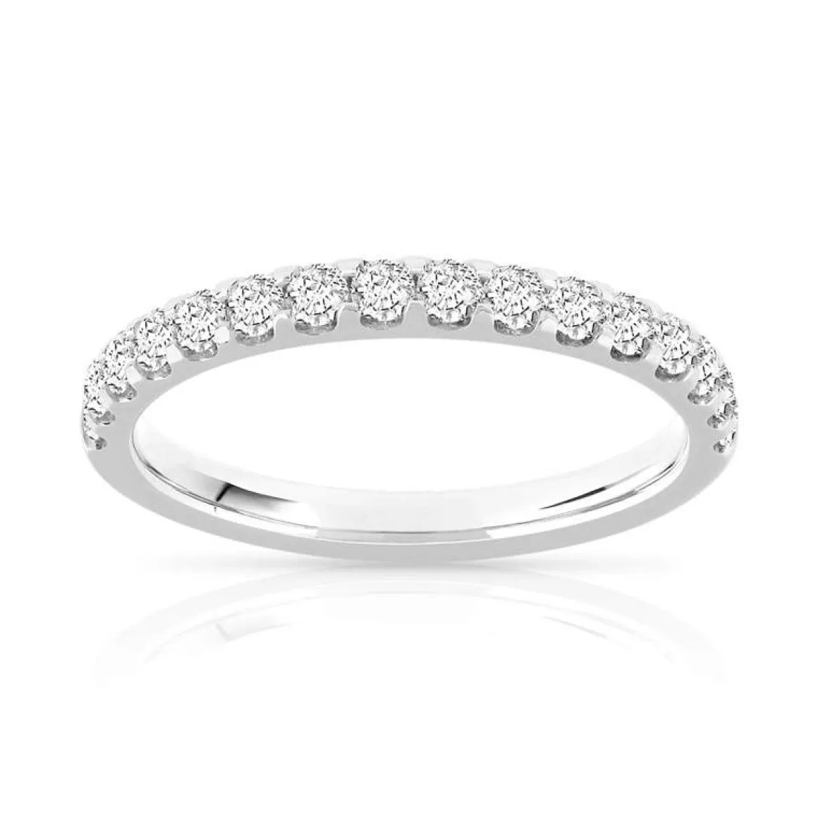 Alliance demi-tour or 750 blanc diamant