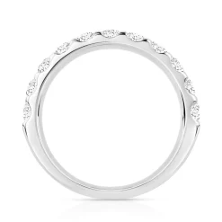 Alliance demi-tour or 750 blanc diamants synthétiques 0.75 ct.