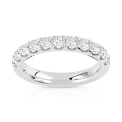 Alliance demi-tour or 750 blanc diamant H/SI