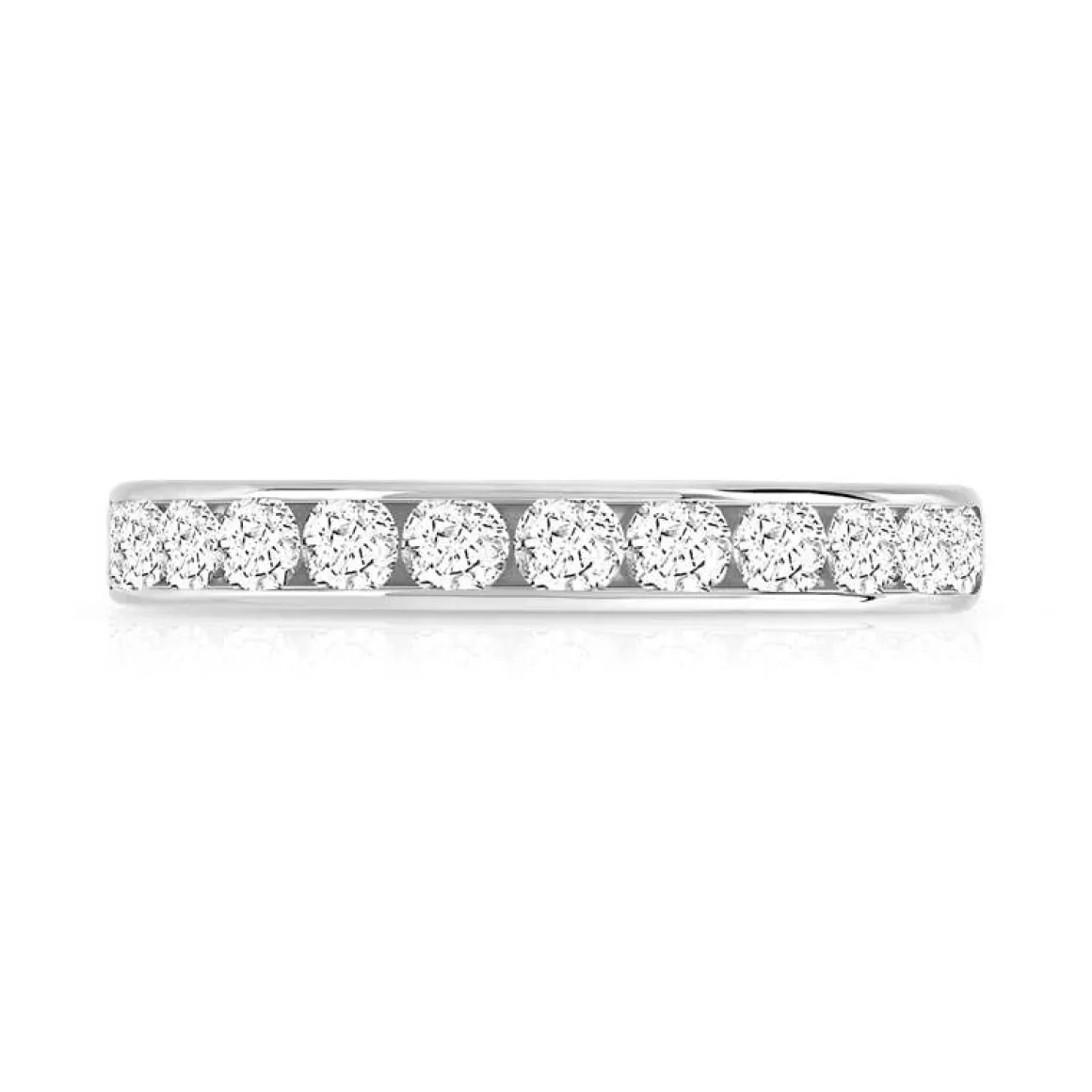 Alliance demi-tour or 750 blanc diamant