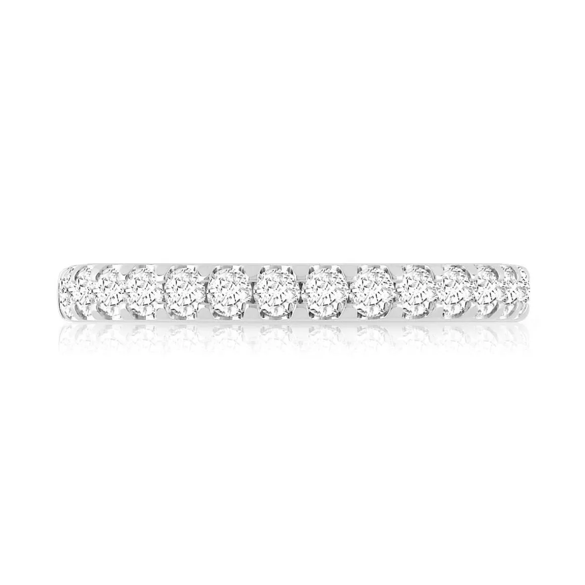 Alliance demi-tour or 750 blanc diamant H/SI