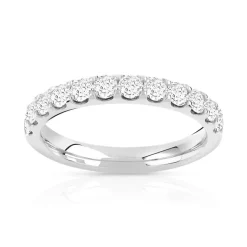 Alliance demi-tour or 750 blanc diamant