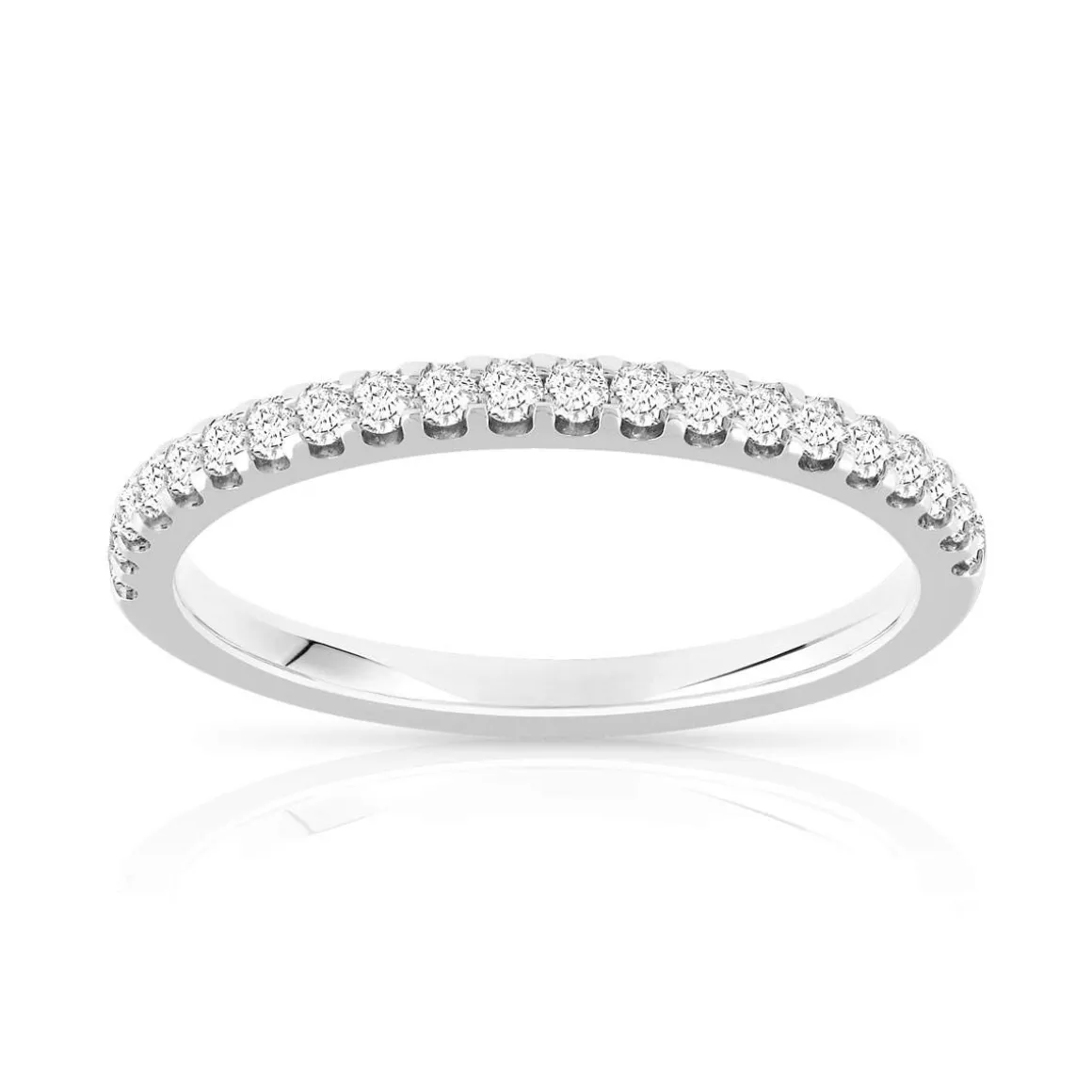 Alliance demi-tour or 750 blanc diamants synthétiques 0.25 carat
