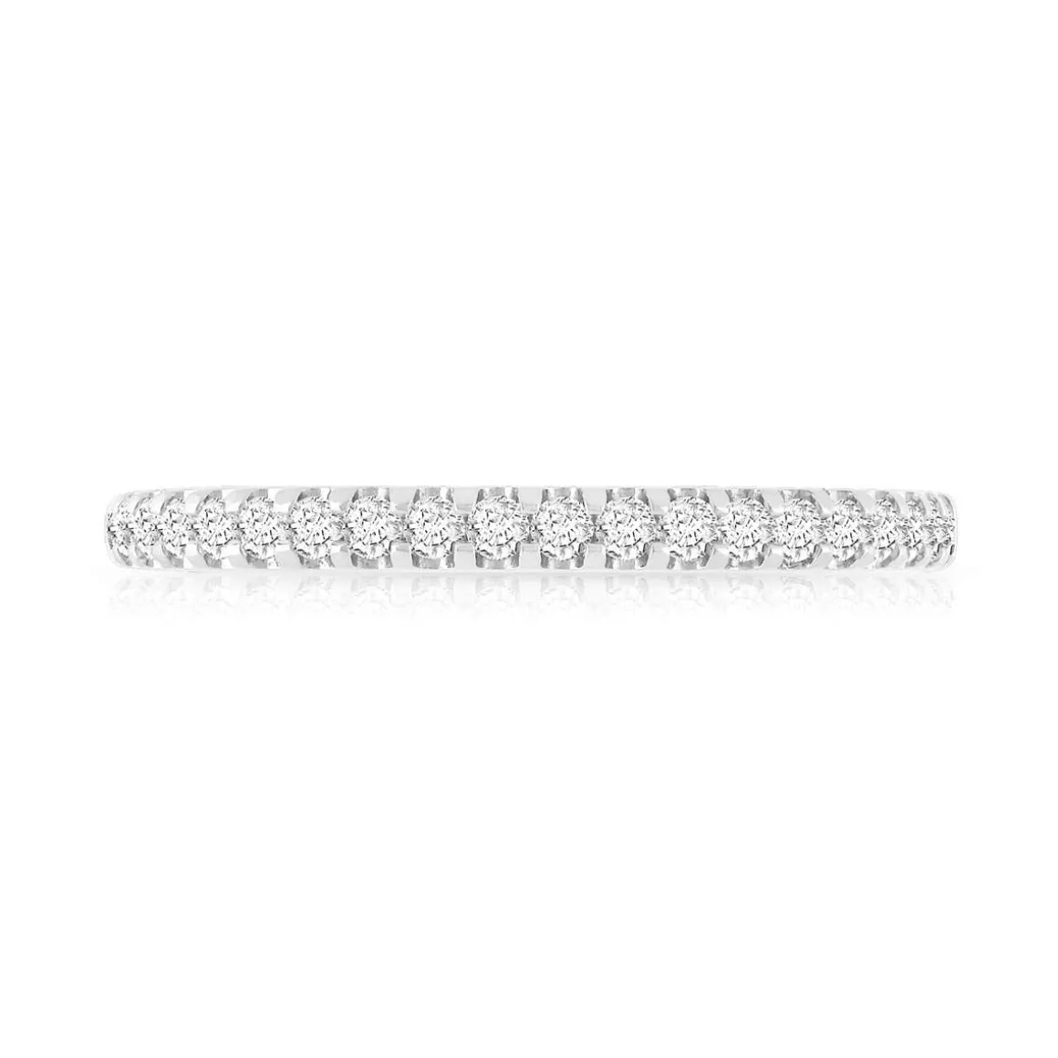 Alliance demi-tour or 750 blanc diamants synthétiques 0.25 carat