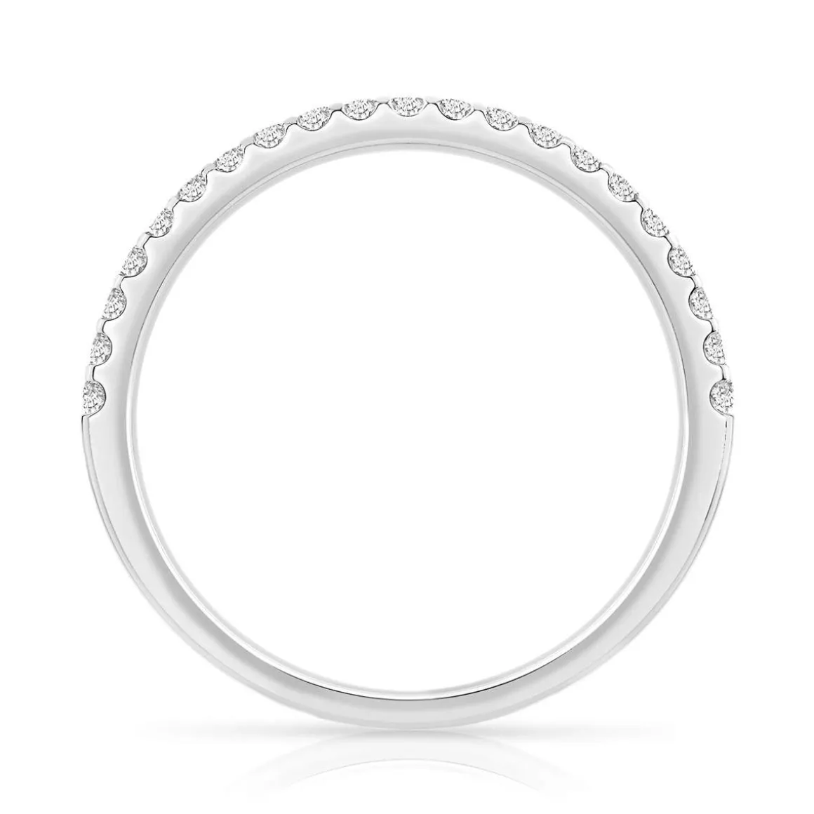 Alliance demi-tour or 750 blanc diamants synthétiques 0.25 carat