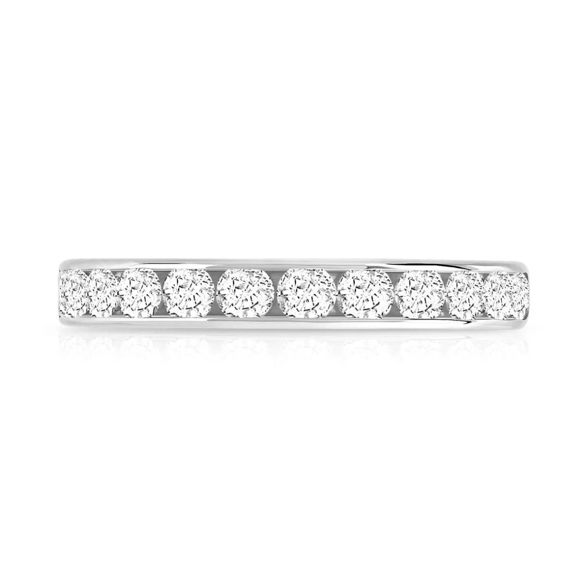 Alliance demi-tour or 750 blanc diamant HSI