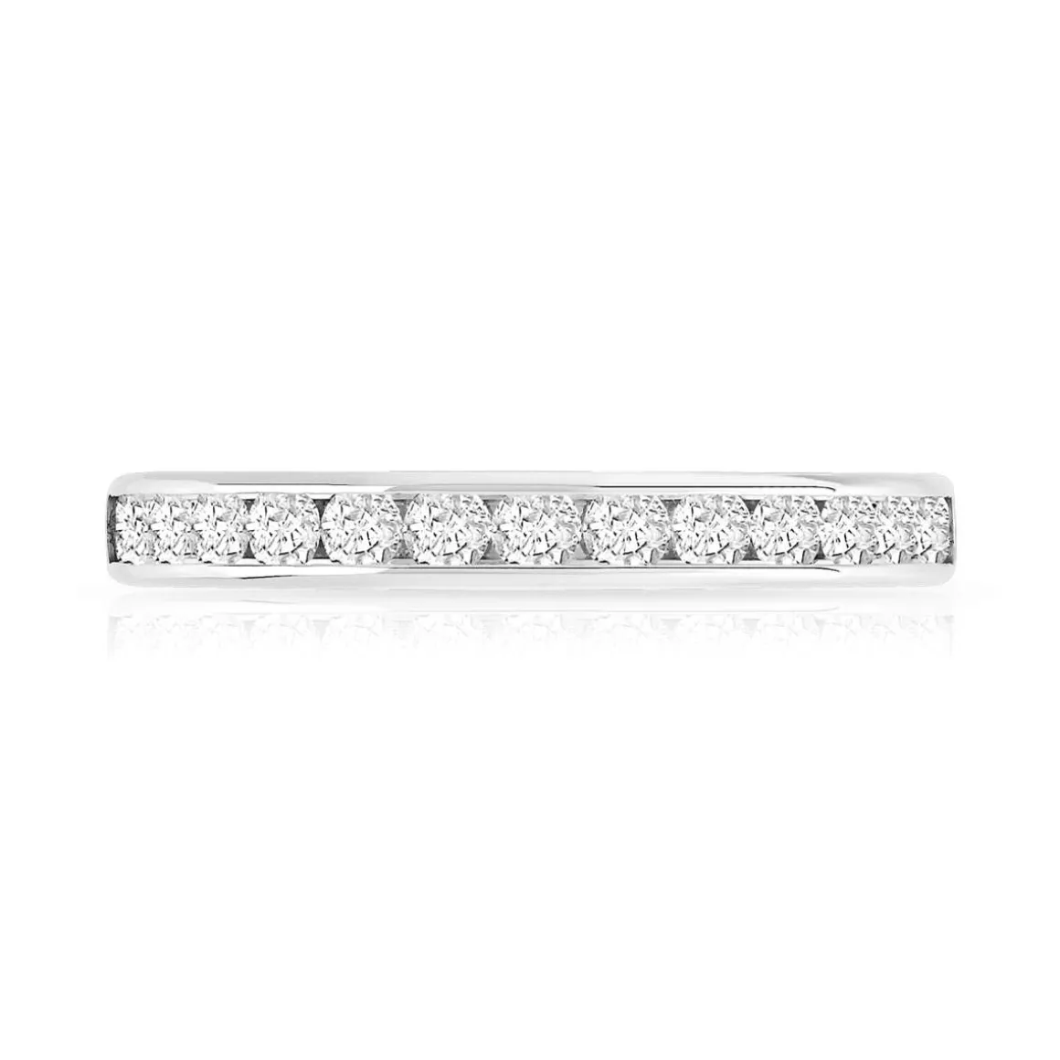 Alliance demi-tour or 750 blanc diamant HSI